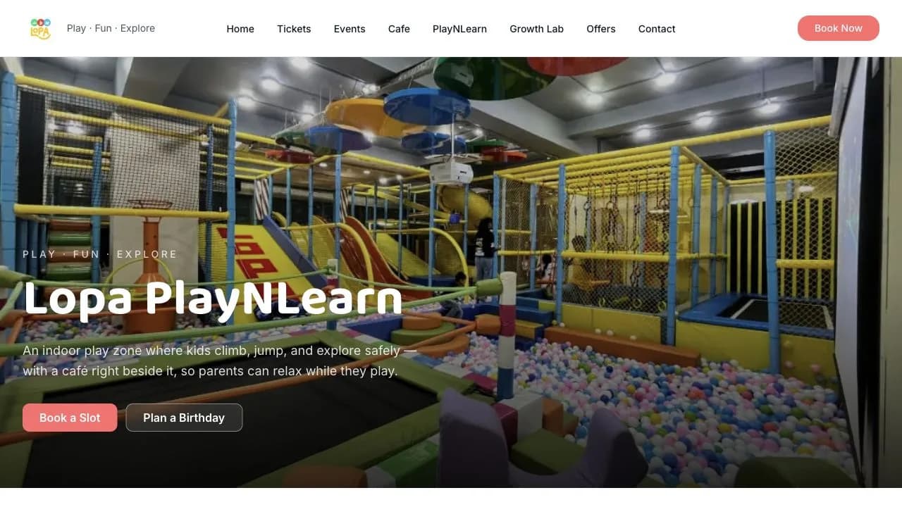 Lopa Play 'n Learn website preview