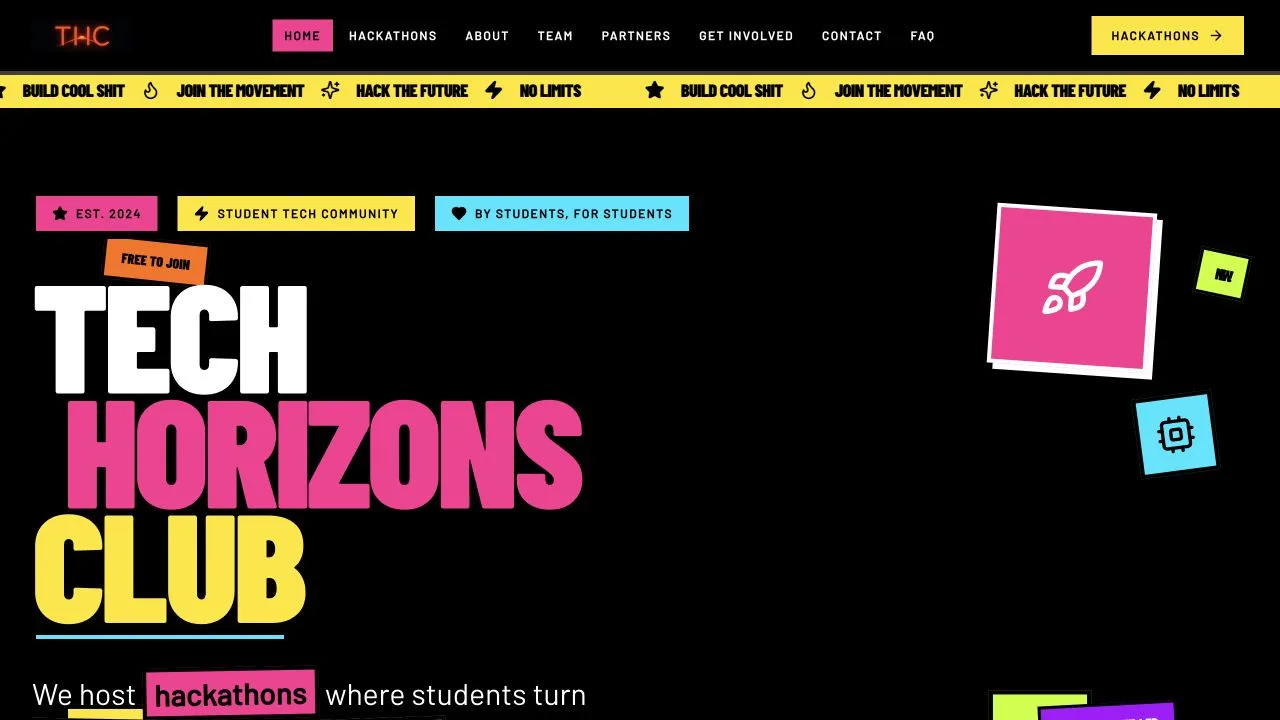 Tech Horizons Club website preview